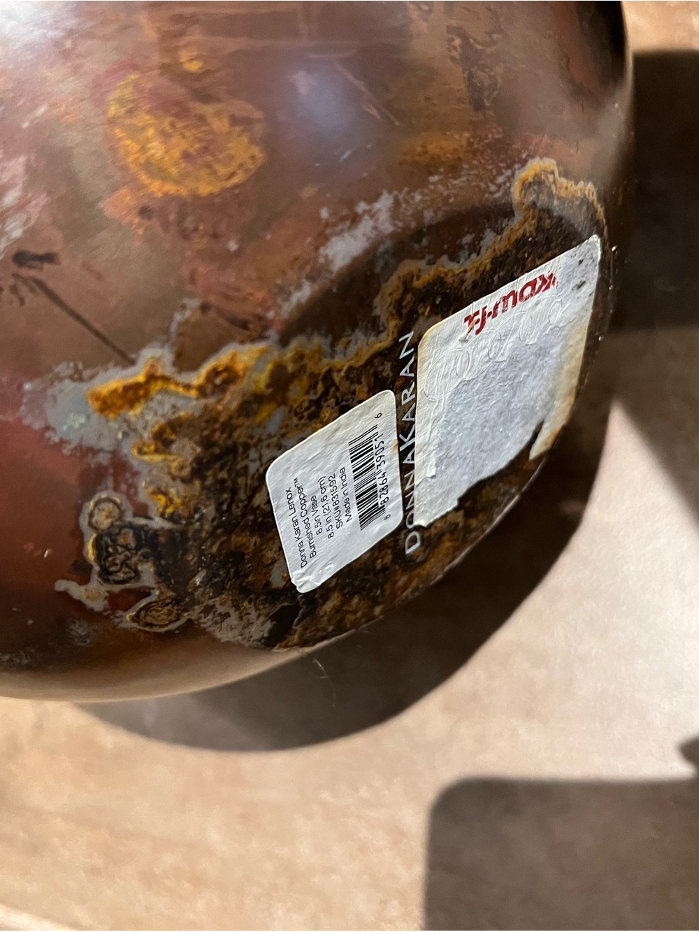 Donna Karan Lenox Round Vase - Earthy Brown Finish - Picture 2 of 2